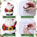 4 Pcs Christmas Hand-Painted Ceramic Christmas Tree Decor Ceramic Mini Plate Decor Red Bow Bell Santa Hat for Serving Dishes Platter Home Party Supply