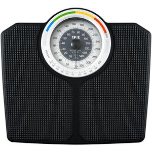 TIPRE Analog Scale for Body Weight, Mechanical Bathroom Scale, Analog Scale for Body Weight, 150kg/330lb, Dial Scale with Wider and Thicker Anti-Slip Platform, Simple Calibration, No Required Battery