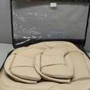 Coverado Universal Seat Covers Full Set, 5 Seats Universal Seat Covers for Cars, Waterproof NAPPA Leather Car Seat Covers with Head Pillow, Auto Protectors Fit for Most Sedans SUV Pick-up Truck, Beige