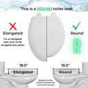 Centoco Lift-Off, Round Toilet Seat, Lift and Clean, Shell Design, Closed Front with Cover, Plastic, Made in the USA, HP30SLC-001, White