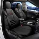 CAROMOP 3D Thick Sponge Car Seat Covers Front Set-Breathable PU Leather & Foam Mesh.Non-Slip Seat Cover for car,Durable Car Seat Cushion,Universal Fit for Cars,Suvs,Vans,Trucks(Black)