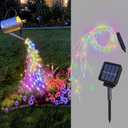 ZNYCYE Solar Waterfall Fairy Bunch Lights Outdoor Waterproof 200LEDs 8 Modes Watering Can Light, Multi-Colored Solar Powered String Lights Firefly Vine Christmas Tree Garden Decorations Gifts for Mom