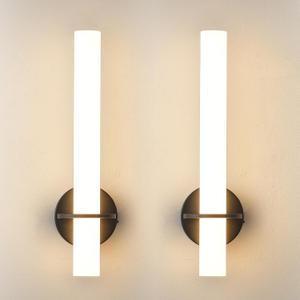 Black Battery Operated Wall Sconce Set of 2,Rechargeable Wireless Wall Lights with Remote Control,Dimmable,3000K-6000K,360 Rotation, Cordless Wall Lighting for Living Room,Bedroom,Stairway,18 Inch