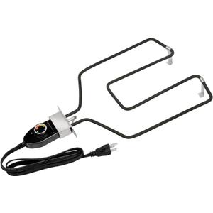 Stanbroil Replacement Part Electric Smoker and Grill Heating Element with Adjustable Thermostat Cord Controller for Most Smokers and Grills, 1500W