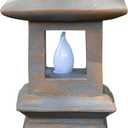 VP Home Pagoda Garden Statues Outdoor, Solar Powered Statue Japanese Garden Decor, Outdoor Zen Garden Lantern, Flickering LED Garden Light (Harmony Pagoda)