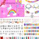 Girls Charm Bracelet Making Kit - Unicorn 166 Pcs Jewelry Supplies Set Kids Make Charms Bracelets Kits Creative Toys Birthday Gifts for Age 5 6 7 8 9 10 11 12 Year Old Girl Children DIY Art Craft Set (colorful)
