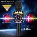 BONAOK Wireless Bluetooth Karaoke Microphone, 3-in-1 Portable Handheld Mic Speaker Machine for All Smartphones, Gifts to Girls Boys Kids Adults All Age Q37 (Black/Gold)