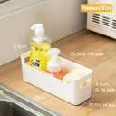 2 Pack Cabinet Organizer Storage, Adhesive Over Cabinet Door Organizer, No Drilling Space Saver Plastic Storage Containers Multi-Use for Kitchen Bathroom Office Bedroom, Translucent