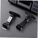 Angoily 2pcs Handle Rubber Latch Stainless Steel Draw Latches for Tool Box Automotive Trucks and Engineering Machines Flexible Hood Catch with Brackets