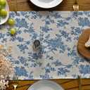Artoid Mode Monochrome Sketch Branch Toile Textures Chinoiserie Cotton Dark Grey Table Runner, Seasonal Spring Summer Kitchen Dining Table Decoration for Home Party Decor 13x120 Inch