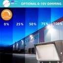 Dimmable 80W LED Wall Pack Light with Dusk to Dawn Photocell, 100-277V 11200LM 400-600W HPS/HID Equiv., 5000K Daylight Outdoor Security Lighting, UL Commercial Wall Mount Lights for Warehouse