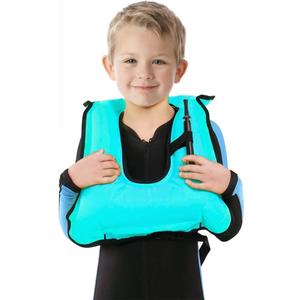 Inflatable Snorkel Vest for Kids, Portable Snorkeling Jackets for 50-110 lbs Boys & Girls (Blue)