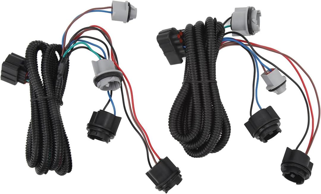 Driver & Passenger Side Tail Lamp Wiring Harness Compatible with Chevy Silverado 1500/1500HD 2500HD 3500 2003-2007, Replace 16531401 16531402