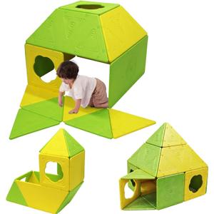 Asweets 18-Piece Magnetic Fort Building Kit for 3+ Kids, 18-pcs various shapes