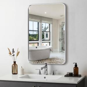 Bathroom Vanity Mirror, Silver Framed Mirror for Over Sink, 30x20
HD glass, distortion-free for makeup and grooming, Sturdy frame, all mounting hardware, hangs horizontal or vertical