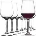 Fully Tempered Wine Glasses, Shock Resistant Wine Glass Set for Red or White Wine, Dishwasher Safe Stem Glasses for Restaurants, Bars, Home (Set of 8, 15.5 oz)