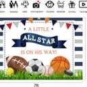 Lofaris A Little All Star is On His Way Baby Shower Backdrop Boys Sports Birthday Background Football Basketball Tennies Golf Newborn Baby Party Decorations Banner Photo Studio Booth Props 7x5ft