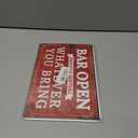 VSIIKO Bar Open and Cheers Funny Metal Tin Sign Home Bar Signs for Man Cave Coffee Small Vintage Wall Decor for Men 8x12 Inch2pcs