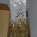 White Gold Wedding Table Numbers 1-25 with Holders - 25 Cards and Holders Set for Reception, Birthday Party