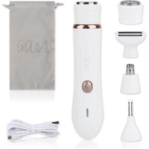 2 x 4-in-1 Facial Hair Removal for Women, Electric Painless Shaver, USB Rechargeable, Lip Chin Cheek Trimmer