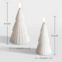White Christmas Tree Flameless Candles with Remote, Real Wax Flickering Xmas LED Decorative Candles Set of 2