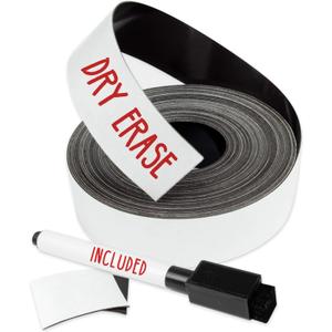 X-bet MAGNET Magnetic Strips - 1 Inch x 25 Feet Magnetic Tape Roll - Blank Write On Magnets - Sticky Labels and Stickers - Writable Flexible Magnet Sheet for Whiteboards, Refrigerator and Crafts