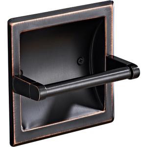 Oil Rubbed Bronze Recessed Toilet Paper Holder,Pivoting Toilet Tissue Holder,Made of SUS304 Stainless Steel, in Wall Toilet Paper Holder with Bracket