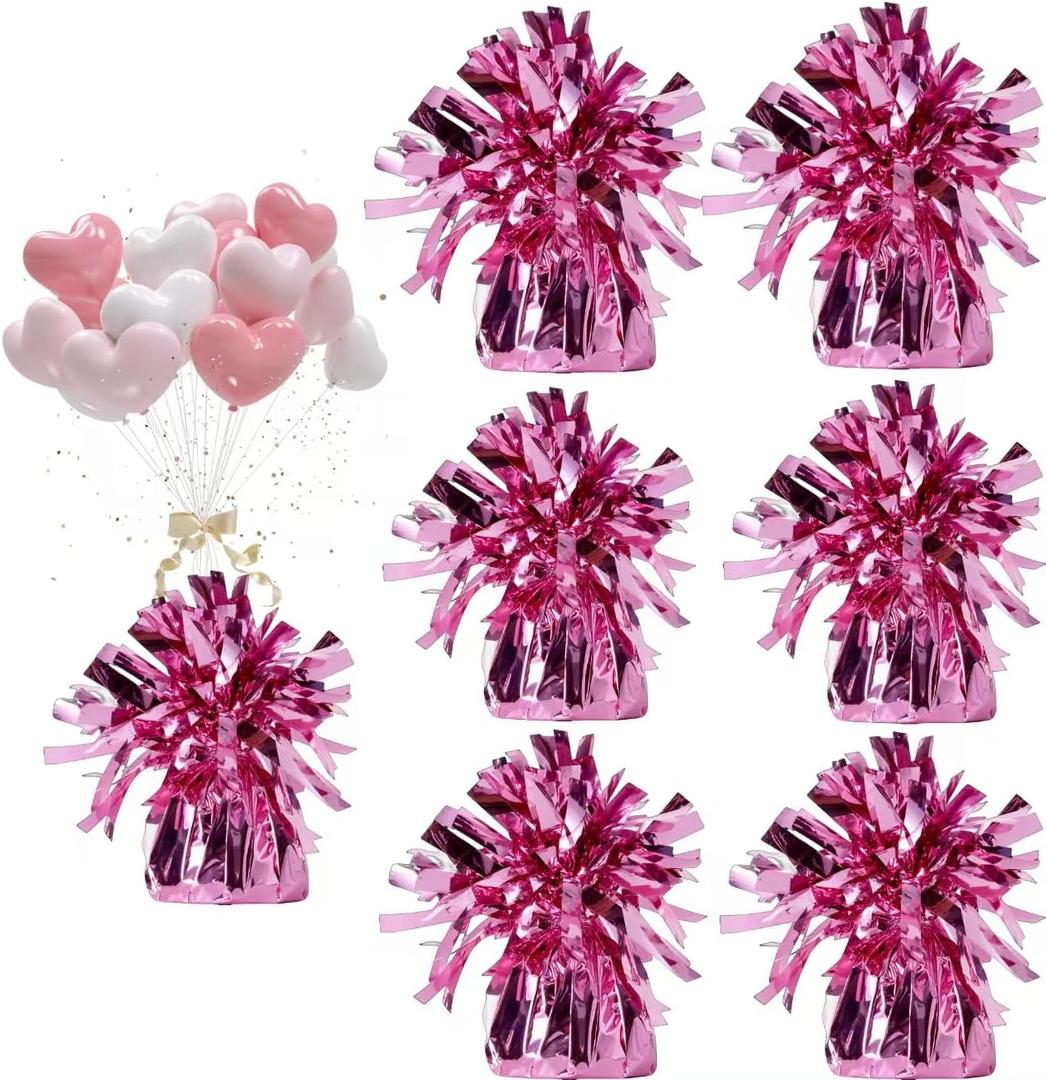 Moretreat balloon weights are perfect for parties, birthdays, weddings. Each pack includes 6PCS durable weights that easily decorate balloons and elevate any celebration.(Pink100g)