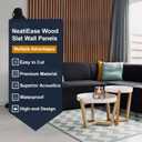 NeatiEase Wood Panel for Wall, 1 Piece 96" x 12.6" Soundproof Wood Slat Wall Panel for Interior Wall Decor Noise Cancelling, Acoustic Wall Panel, Sound Absorbing Panel (Teak)