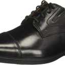 Clarks Men's Whiddon Cap Oxford Shoes (11.5 Wide, Black Leather)