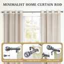 Curtain Rods for windows,1" Diameter Curtain Rod, 32-72" Standard Decorative Window Curtain Rod Set with Brackets for bathroom Kitchen Bedroom Window, Grey