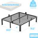 FUIOBYVV Queen Bed Frame with Round Corner Edge Legs, 14 Inch High 3500 lbs Heavy Duty Metal Platform Bed Frame Queen Size, No Box Spring Needed/Non-Slip/Steel Slat Support/Noise Free