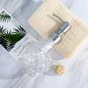 YunNasi Soap Dispenser with Stainless Steel Pump, Clear Crystal Design, Vintage and Elegant, Refillable Liquid Hand Soap Dish Soap Dispensers for Bathroom Counter, Kitchen Sink (Style 1)