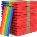 WISYOK 1000 Pcs Colored Popsicle Sticks for Crafts, 4.5 Inch Colored Wooden Craft Sticks, Ice Cream Sticks, Rainbow Popsicle Sticks, Great for DIY Craft Creative Designs and Children Education