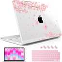 May Chen Compatible with MacBook Neo 13 inch Case 2026 Model A3404, Plastic Hard Shell,Keyboard Cover,Screen Protector,Dust Plug, for MacBook Neo 13" with A18 Pro Chip, Cherry Blossom