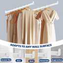 Mavivegue Oval Closet Rod, Closet Rods for Hanging Clothes, Adjustable Closet Rod Expandable 17 to 40 Inches, Wardrobe Closet Organizer for Laundry Room, RV, Closet Storage (white)