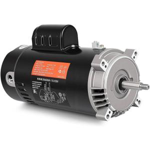 FAHKNS UST1152/UCT1152 Pool Pump Motor - 1 1/2HP Single Phase Pump Motors，Square Flange/Round Flange，56J Frame，3450 RPM，115/230 Volts，60HZ，1.4 Service Factor