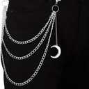 3 x TFORESTER Gothic Wallet Chain for Men & Women - Heavy-Duty Punk Pant Chain with Lobster Clasps, Rivets, Key Clip for Biker, Rock, Hip-Hop, Jeans, Gothic Accessories-Mode 3