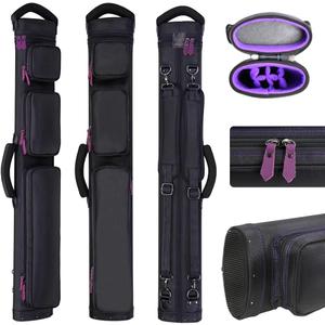 2x4 Nylon Pool Cue Case–Holds 2 Butts & 4 Shafts,Waterproof & Dustproof Pool Stick Bag Dual Shoulder Straps,Padded Handle,Smooth Dual Zippers for Pool Cue Multiple Colors