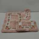 3 Pcs Rose Flowers Bathroom Rugs Set Coquette Room Decor Floral Rugs for Bathroom Bedroom Living Room, Floral Bath Mat Non Skid Romantic Rose Flower Area Rugs 3 Shapes(Pink)