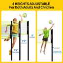 32ft Regulation Size Portable Outdoor Volleyball Net Set System for Backyard Beach with Height Adjustable Poles, PU Volleyball and Pump, Carry Bag, Boundary Line - Easy Set Up & Anti-Sagging