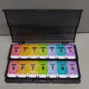 Extra Large Weekly Pill Organizer 2 Times a Day - Remtise Am/Pm Daily Pill Case Medicine Organizer, Push Button 7 Day Pill Box for Pills/Vitamin/Cod Liver Oil/Supplements (Rainbow)