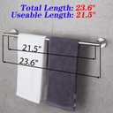 GERZWY 24-Inch Bath Towel Bar Brushed Stainless Steel Bathroom Towel Bar Contemporary Style Wall Mount for Bath Kitchen AG1101C60-LS