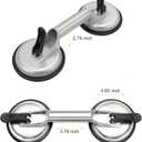 2 Pack Glass Suction Cup Heavy Duty Aluminum Vacuum Plate Handle Holder Heavy Duty Glass Lifter/Tile Suction Cup Lifter/Moving Glass/Lift Pads (White)