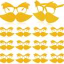Foilswirl 12 Pack Yellow Glasses with Mustache and Eyebrows Set Fake Mustache Funny Disguise Glasses Cosplay Accessories Party Supplies Favors Gift for Adults Girls Boys