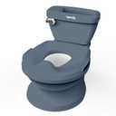 Ingenuity My Size Potty Pro 2-in-1 Potty Training Toilet, Floor Potty with Removable Potty Seat for Standard Toilets, Realistic Flushing Sound, For Toddlers Ages 18+ months, Up to 50 lb - Blue
