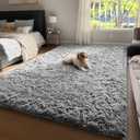 Ophanie Upgrade 4x6 Rugs for Bedroom, Grey, Fluffy Shaggy Soft Area Rug, Gray Non-Slip Indoor Floor Carpet for Living Room, Kids Baby Boys Teen Dorm Home Decor Aesthetic, Nursery, Rug