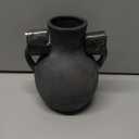 SIDUCAL Rustic Ceramic Farmhouse Flower Vase with 2 Handles, Terracotta Vase, Decorative Pottery Flower for Home Decor, Table, Wedding, Living Room, Shelf Decor, 7.3 Inch, Black Bronze