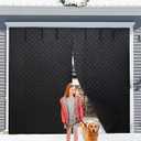 Magnetic Closure Thick Garage Door Insulation Kit, 16'* 7' Insulated Door Curtain for Winter, Garage Door Panel Cover for Heat Insulation, Weatherproof, Windproof, Soundproof