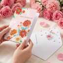 Artoid Mode 24 Pack Pink Flower Happy Mother's Day Cards Gift With Envelope & Stickers Blank Note Greeting Cards, 5 x 7 Inch